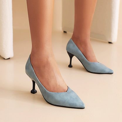 Women Print Pointed Toe Stiletto Heel Pumps