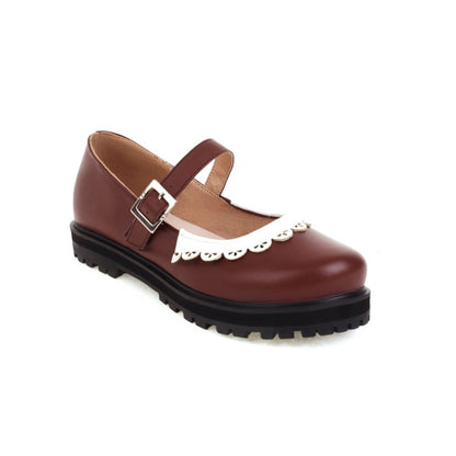 Woman Platform Flats Mary Jane Shoes