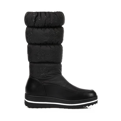 Woman Heels Water Proof Winter Down Mid Calf Snow Boots