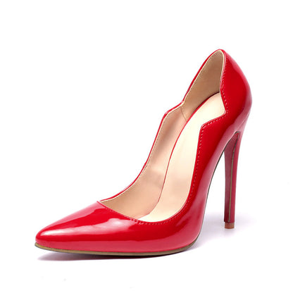 Woman Pointed Toe Patent Leather High Heels Stiletto Pumps