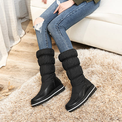 Woman Heels Water Proof Winter Down Mid Calf Snow Boots