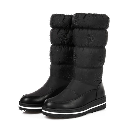 Woman Heels Water Proof Winter Down Mid Calf Snow Boots