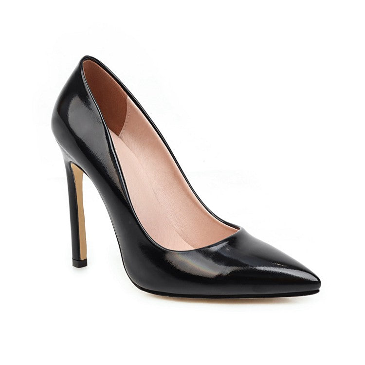 Woman Patent Leather High Heel Stiletto Pumps
