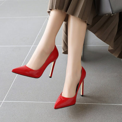 Woman Patent Leather High Heel Stiletto Pumps