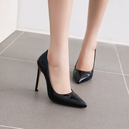 Woman Patent Leather High Heel Stiletto Pumps