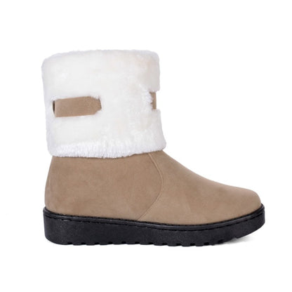 Woman Winter Fur Bow Short Snow Boots