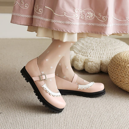 Woman Platform Flats Mary Jane Shoes