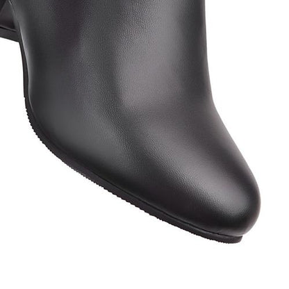 Women Pu Leather High Heel Tall Boots