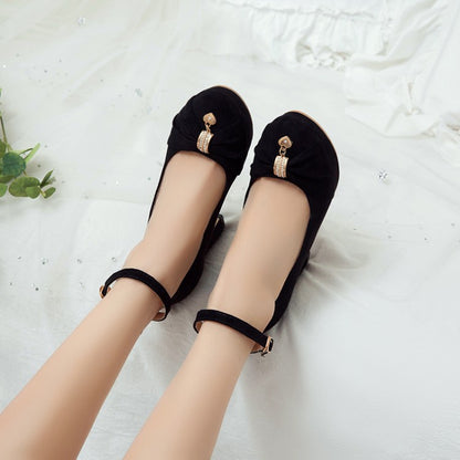 Woman Ankle Strap High Heels Platform Pumps